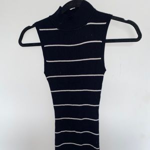 black sweater turtle neck tank